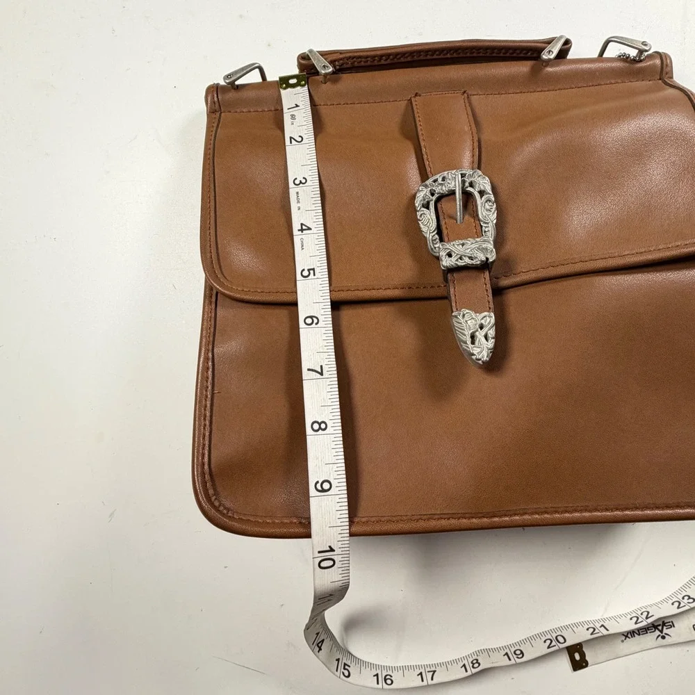 Vintage‎ Gold Coast Leather Shoulder Bag Brown Western Buckle & Handle Crossbody